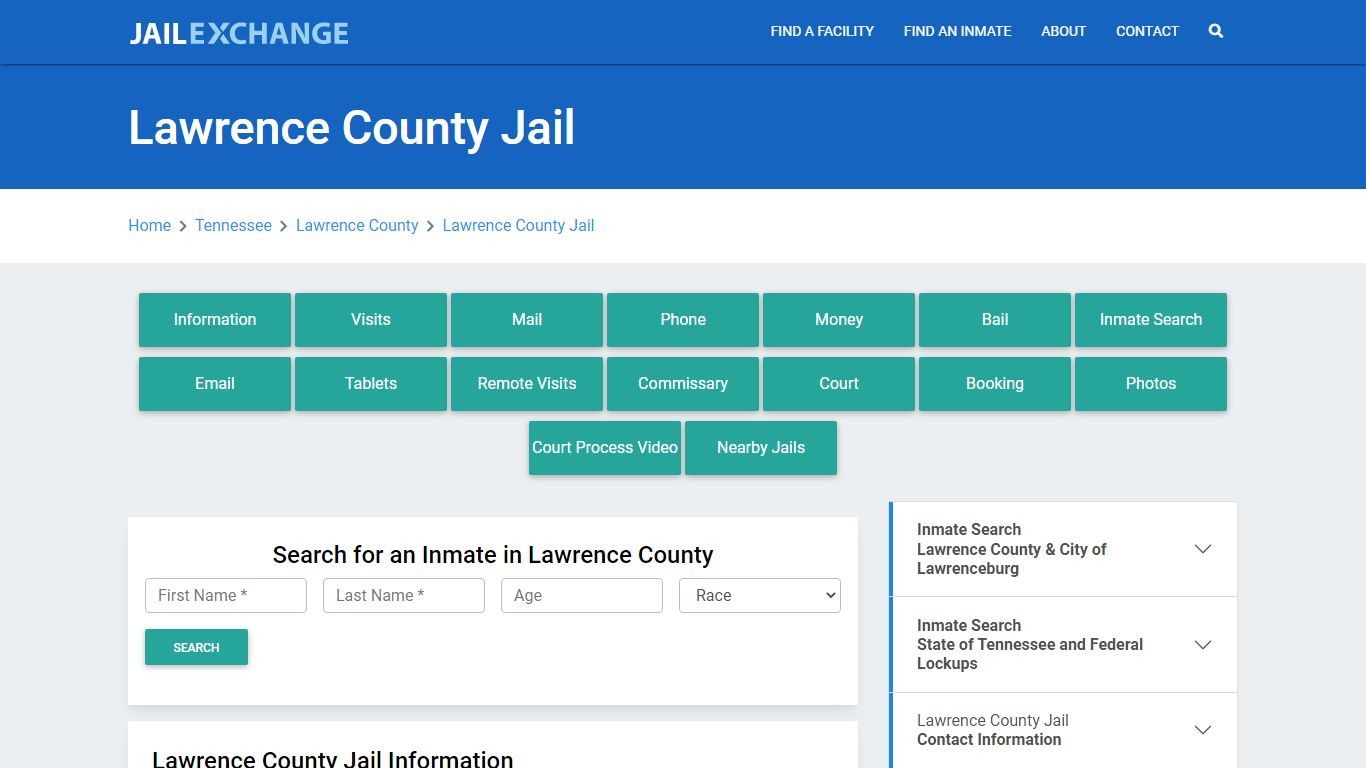 Lawrence County Jail Roster Lookup, TN, Inmate Search