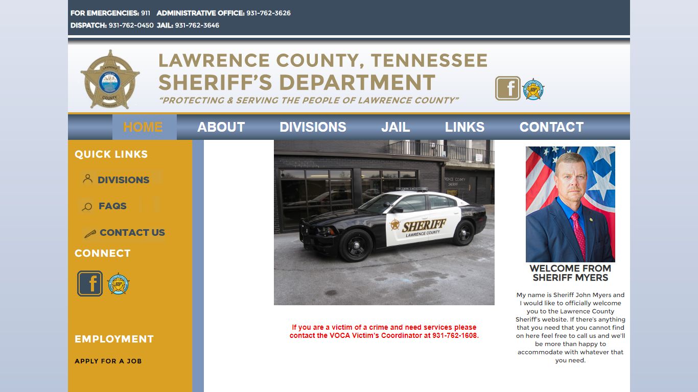 Lawrence County, Tennessee Sheriff's Department - HOME