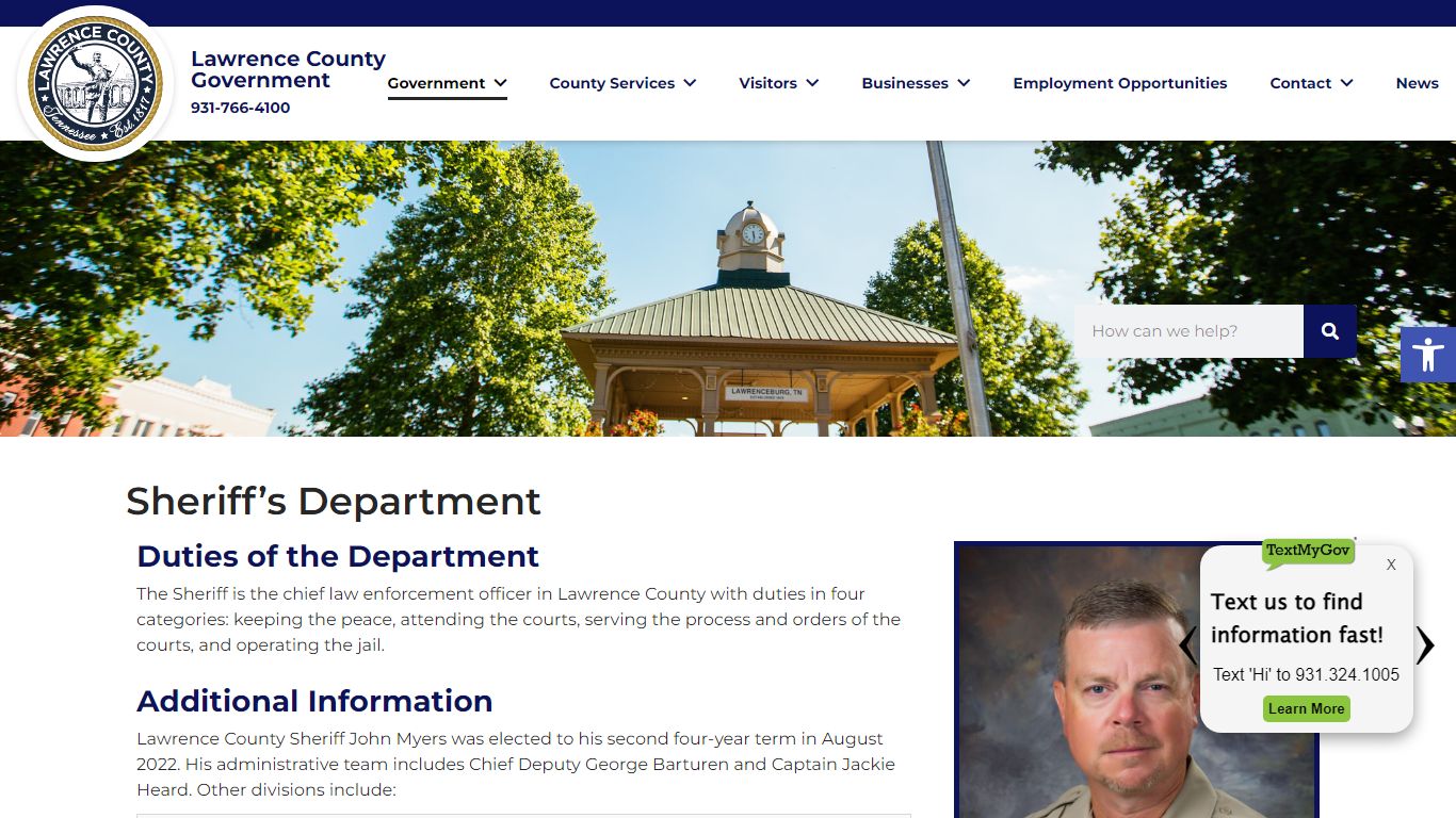 Sheriff’s Department – Lawrence County TN, Government